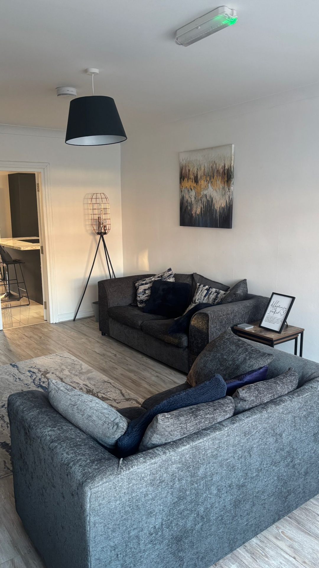 Living room with dual sofas